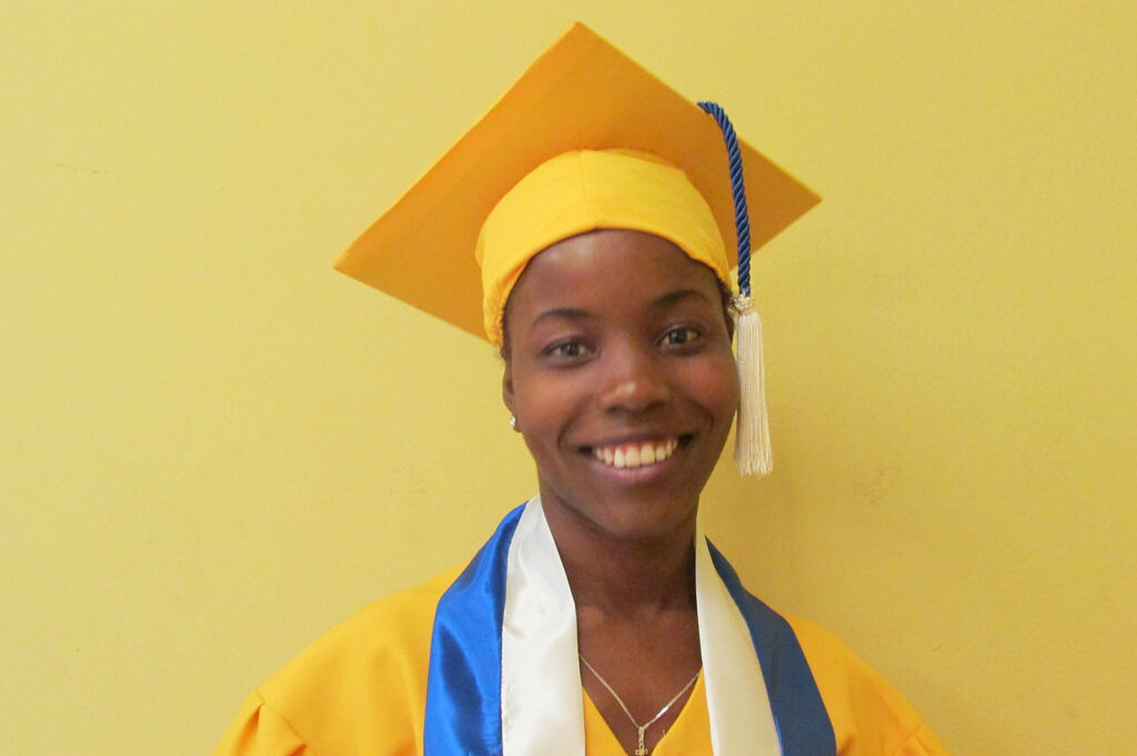 Haitian girl at high school graduation